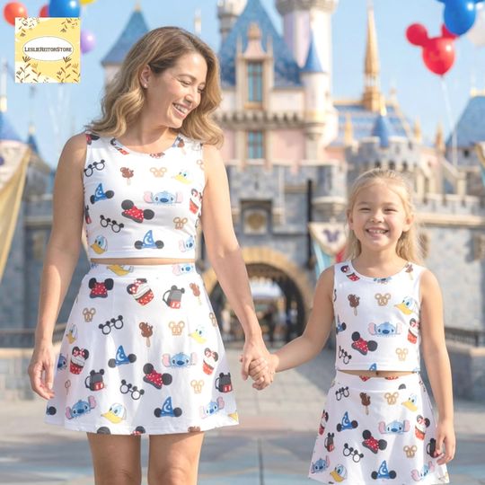 Nautical Sailor Print Outfit, DisneyCruise Activewear Set, Castaway Cay Mickey Inspired Set, Mommy and Me Matching Athletic Outfit