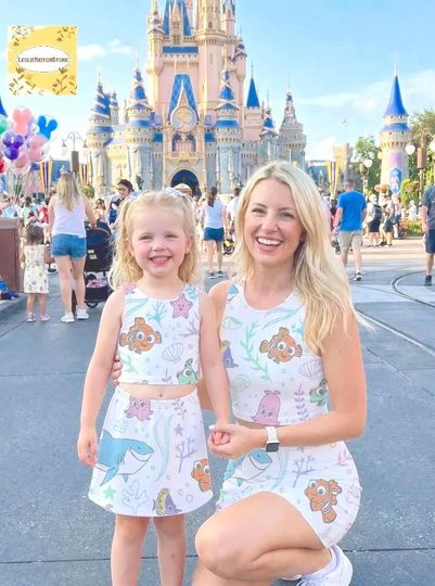 Discover Cute Ocean Animals Skirt Set, Kids Shark Fish Outfit, Summer Beach Clothing, Cartoon Sea Creatures Dress, Matching Top Skirt Set