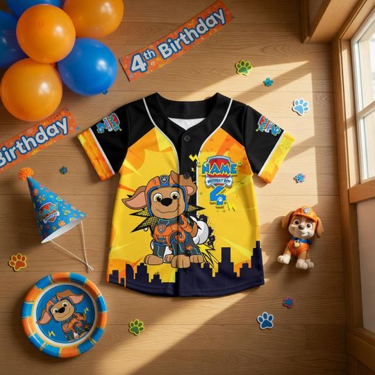 Discover Kids Vacation Baseball Jersey Zuma Personalized Name Age Boy Outfit Paw Theme Patrol Cartoon Trip Birthday Jersey