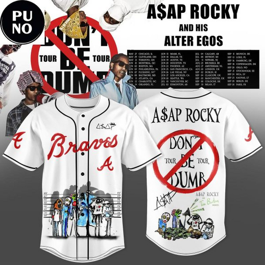 Atlanta Braves x ASAP Rocky Don’t Be Dumb World Tour 2026 Baseball Jersey