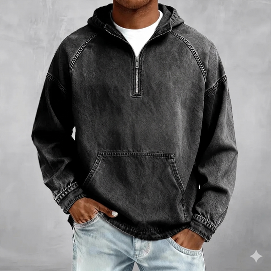 Explore Half-Zip Denim Hoodies