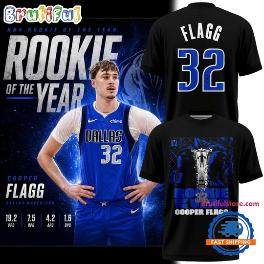 Dallas Mavericks Cooper Flagg 2025-2026 Rookie Of The Year T Shirt