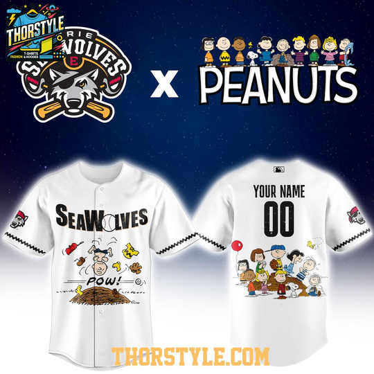 Erie SeaWolves Peanuts x MiLB 2026 Night White Baseball Jersey