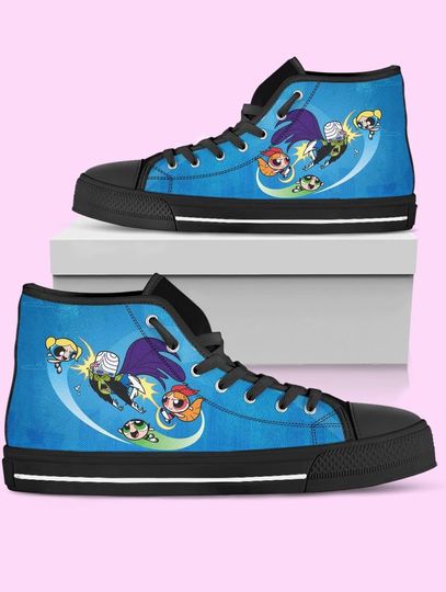 The Powerpuff Girls High Top Shoes, Mojo Jojo Sneakers for Women, Men