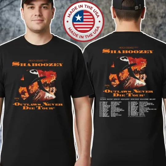 Shaboozey Outlaws Never Die Tour 2026 Cities List Start In Phoenix T-Shirt