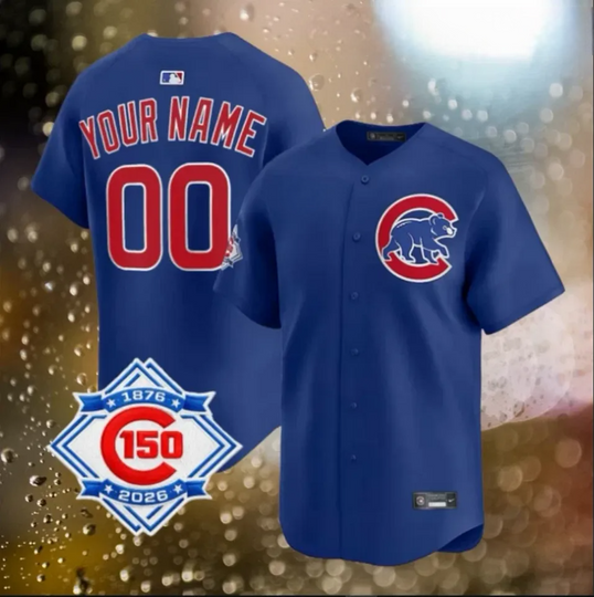 Cubs Royal Blue 150th Anniversary Patch Jersey