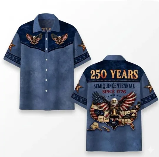 USA 250th Anniversary Hawaiian Shirt 1776–2026 – Patriotic 3D Aloha ShirtUSA 250