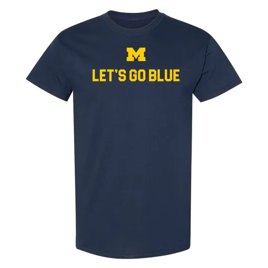 Michigan Wolverines Let's Go Blue Team Color T-Shirt - Navy
