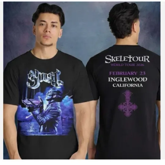 Ghost Band Merch Skeletour World Tour 2026 Intuit Dome Inglewood T-shirt
