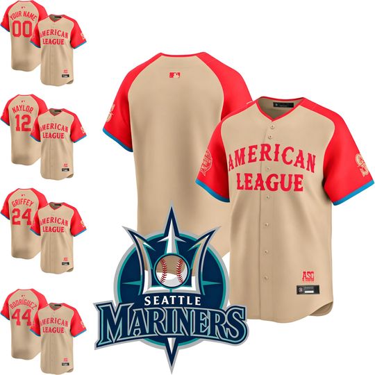 Custom Seattle Mariners Retro Cream Color Baseball Jersey, Personalized Name Number Fan Shirt
