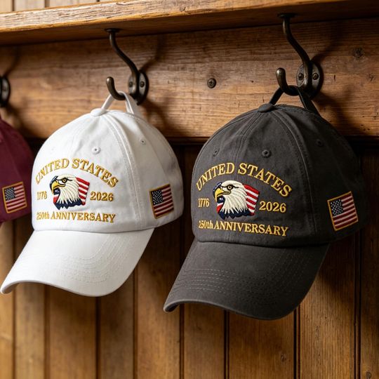 USA 250th Anniversary Baseball Cap | Vintage Distressed Denim Patriotic Hat