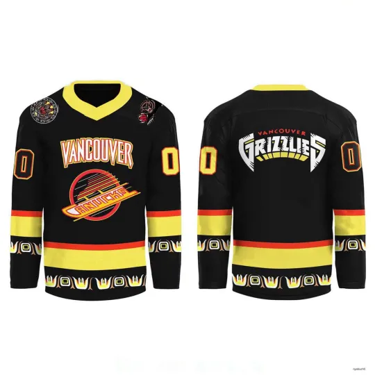 Custom Vancouver Canucks x Grizzlies Black Skate Special Hockey Shirt Unisex