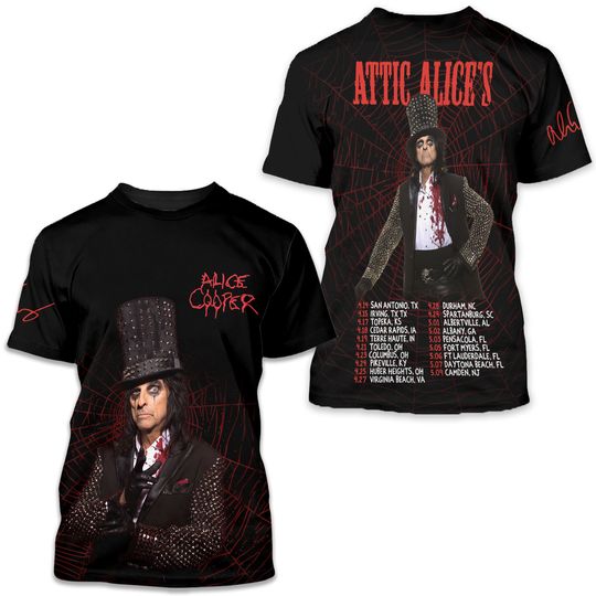 Alice Cooper Alices Attic 2026 Tour 3D T-shirt