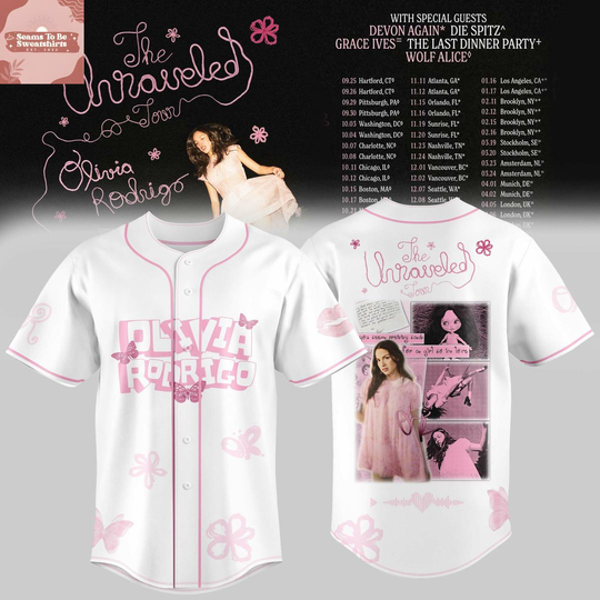 Olivia Rodrigo The Unraveled Tour 2026 Baseball Jersey