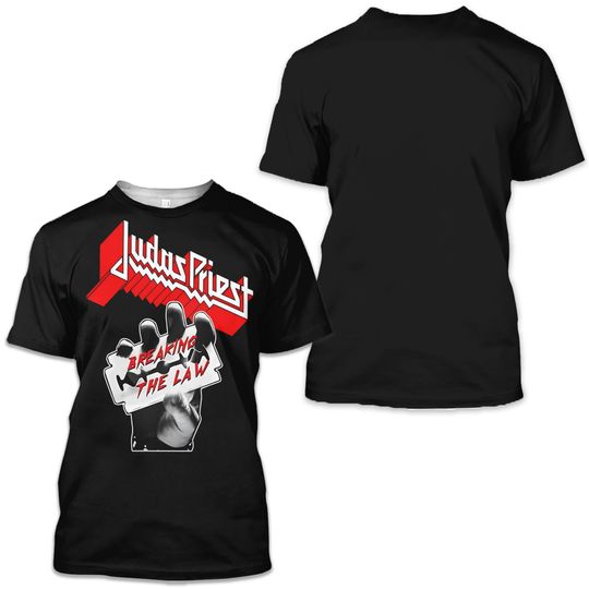 Judas Priest Breaking The Law 3D T-Shirt Official Metal Band T-Shirt for Men Women
