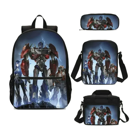 Transformers Optimus Prime Large School Backpack Cooler Lunch Bag Pen Pouch Lot