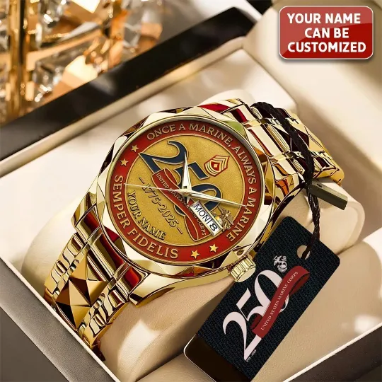 Personalized US Marine Corps Alloy Luxury Quartz Watch