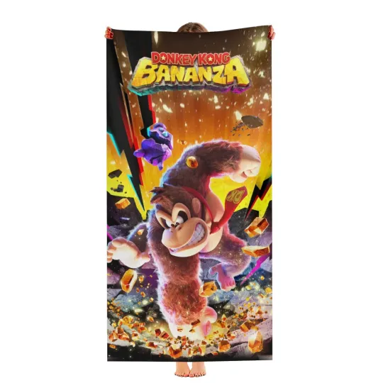 Donkey Kong Bananza Beach Towel Microfiber Quick Drying