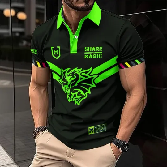 St. George Illawarra Dragon x Magic Round Personalized Polo Shirt Gift For Fans
