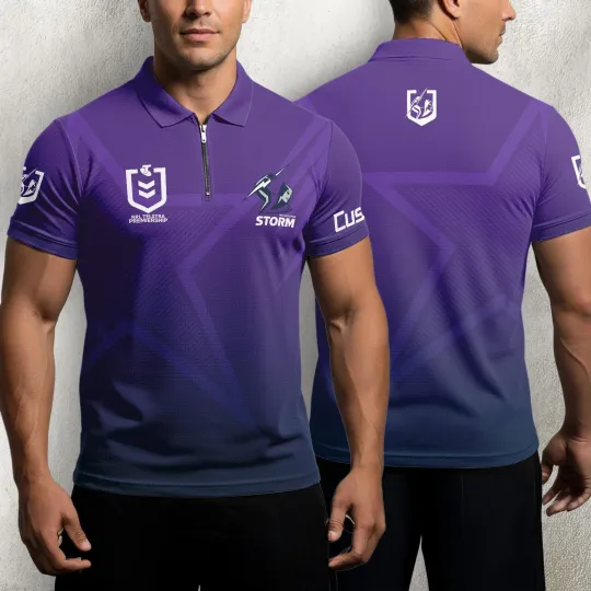 Melbourne Storm Personalized Zip Polo Shirt Gift For Fans