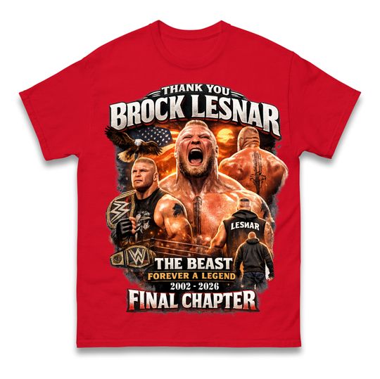 Brock Lesnar T-Shirt, Retirement Tribute, End of an Era, Wrestling Legend Memorial Tee