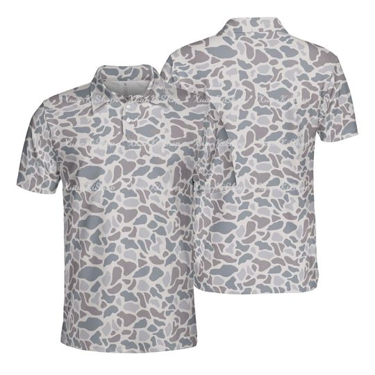 Men's Classic Deer Camo Polo Shirt All-over Print 3D Camouflage Casual Outdoor Wear