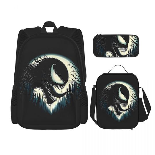 Venom Forest Backpack for Student High School Bags Lunch bag Pencil Case
