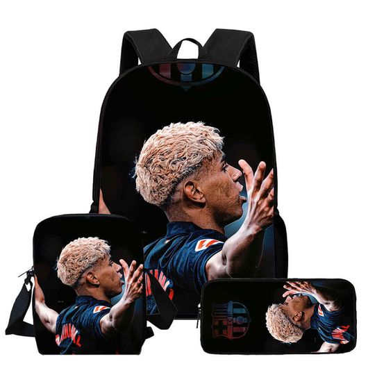 Lamine Yamal  Child School Backpack With Shoulder Bag Pencil Bags School Bags for Boys Girls Best Gift