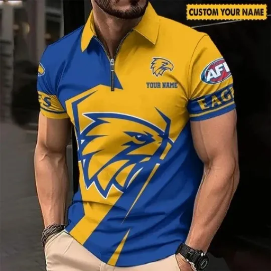 West Coast Eagles 2026 Custom Name Special Edition Zipper Polo Shirt