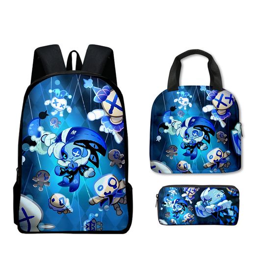 Luxury Popular Funny Shadow Milk Plush 3D Printed 3pcs/Set pupil School Bags Laptop Daypack Backpack Lunch bag Pencil Case