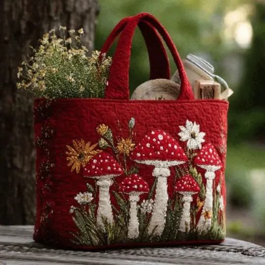 Quilted Shoulder Tote Bag, Lightweight