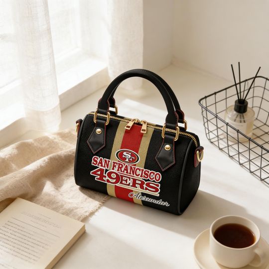 Personalized San Francisco 49ers PU Leather Crossbody Bag - Custom Name