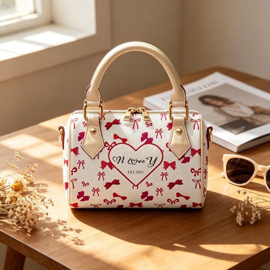Personalized PU Leather Crossbody Bag for Women, Custom Name Purse