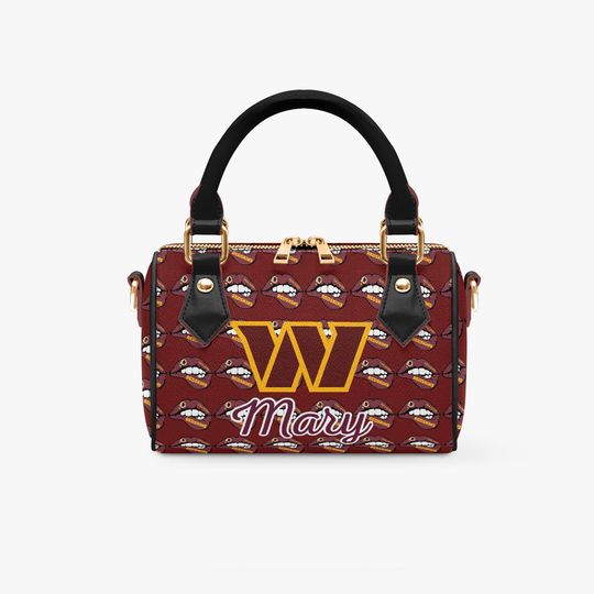 Custom Name Barrel Handbag  Fan Spirit PU Leather Game-Day Purse