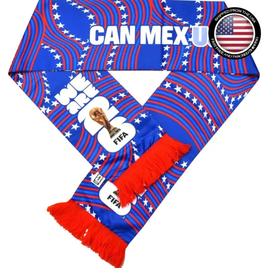 USA-Themed Fan Scarf for 2026 FIFA World Cup - Soft, Machine Washable Accessory