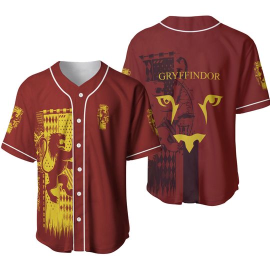 Harry Potter Gryffindor 3D Baseball Jersey Movie Baseball Fan Shirt