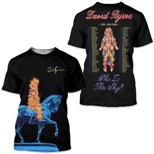 Special  New David Byrne 2026 Tour Who Is The Sky 3D T-shirt