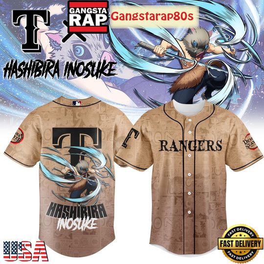 Texas Rangers Hashibira Inosuke demon 2026 Baseball Jersey