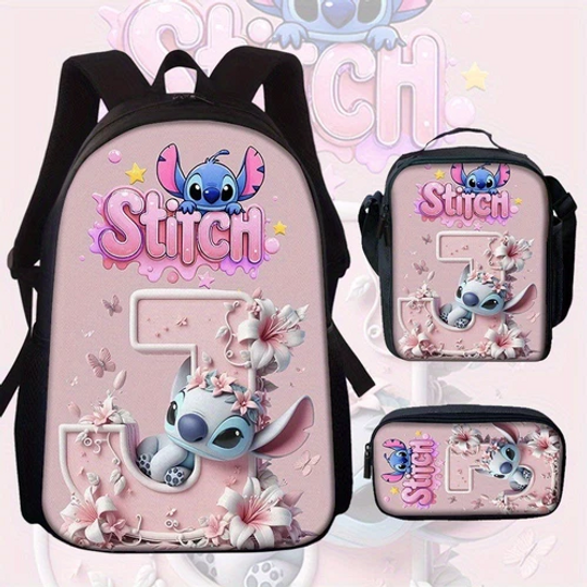 Dreamy Stitch Girls' Personalised School Backpack 3-Piece Set