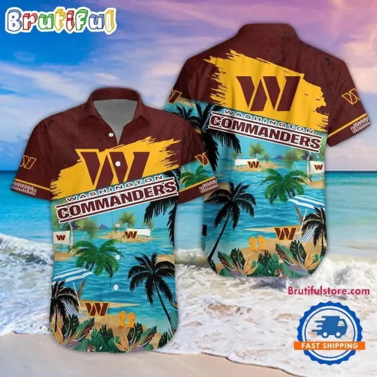 Discover Washington Football Team Commanderss Hawaiian Button Down Shirt Unisex Adults