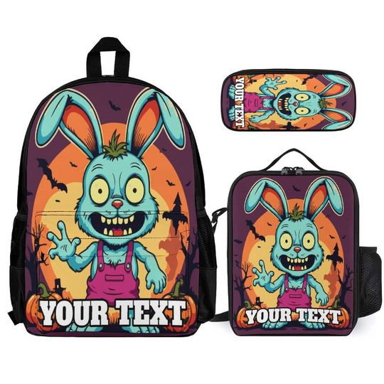 Personalized Horror Halloween Zombie Backpack Set for Kids