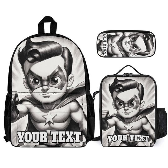 Personalized Superhero Backpack Set for Kids