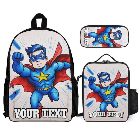 Personalized Superhero Backpack Set for Kids