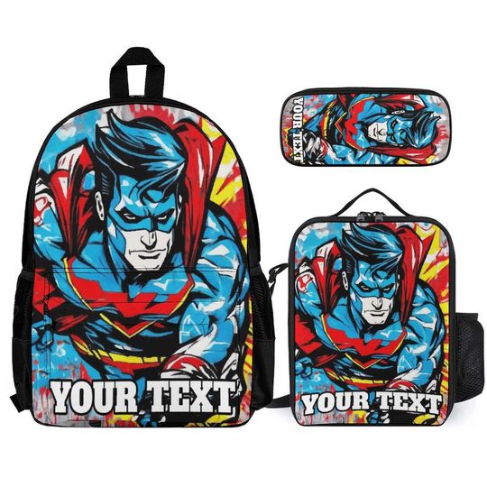 Personalized Superhero Backpack Set for Kids