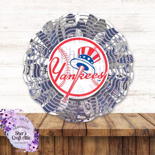 New York  Baseball Metal Wind Spinner | Outdoor Dcor