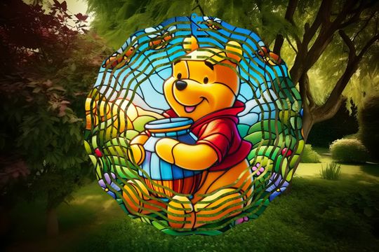 Winnie The Pooh Bear with Honey Pot, Wind Spinner, Winnie, Garden Decoration
