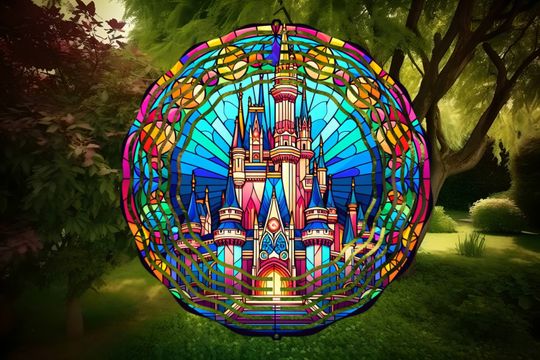 Cinde's Castle Wind Spinner, Garden Decoration, Fantasy, Princess