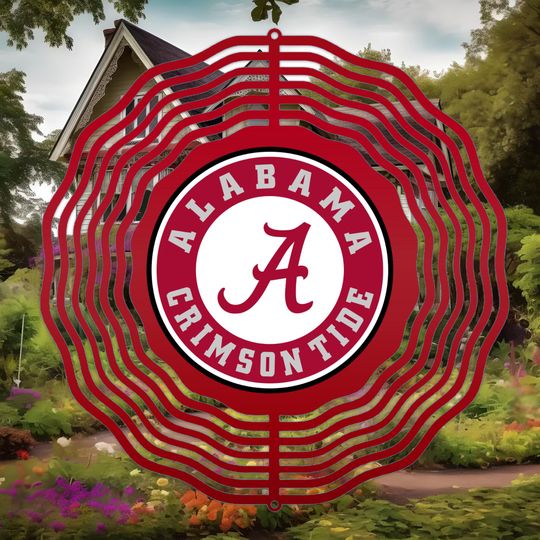 Albm Crimson Tide Wind Spinner: Football Fan Yard Decor
