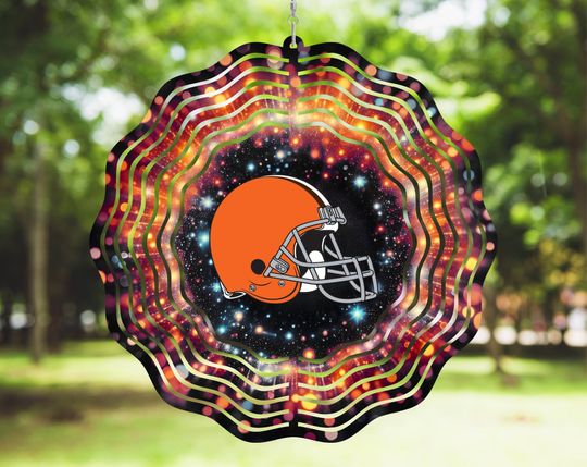Browns Wind spinner, footbal Outdoor, Yard Decoration, Windspinner, Gift, Football Season