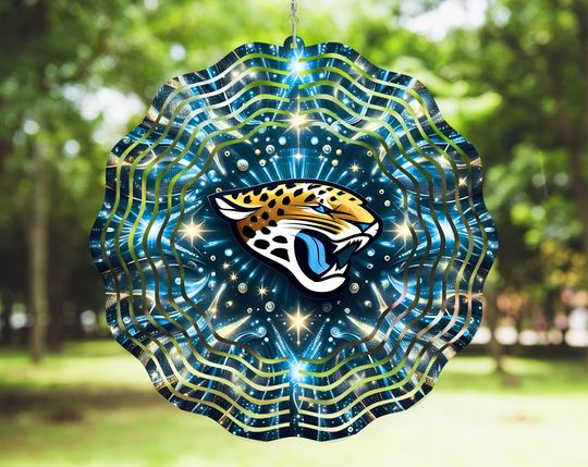 Jaguars Wind spinner, football, Outdoor Decoration, Yard Art, Windspinner, Wind Spinners, Gift
